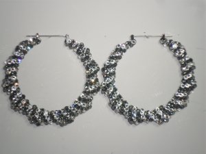 Zebra Swirl Swarovski Crystal Bamboo Earrings On Sale Lowest Price