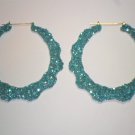 Bamboo Hoop Bling Bling Earrings Turquoise Buy 1 Get 1 Free Mix or Match