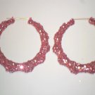 Bamboo Hoop Bling Bling Earrings Pink Buy 1 Get 1 Free Mix or MatchFrom TheiLLLines