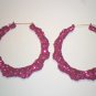 Bamboo Hoop Bling Bling Earrings Fuchsia Buy 1 Get 1 Free Mix or Match