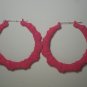Ice Cream Bamboo Hoop Earrings Pink