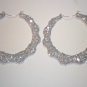 Bamboo Hoop Bling Bling Earrings Silver Buy 1 Get 1 Free Mix or Match