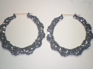 Bamboo Hoop Bling Bling Earrings Gunmetal Gray Buy 1 Get 1 Free Mix or MatchFrom TheiLLLines