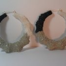 3 1/2 inch Cookies and Cream Bamboo Earrings