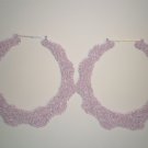 Ice Cream Bamboo Earrings Kunzite (light pink, light purple color)