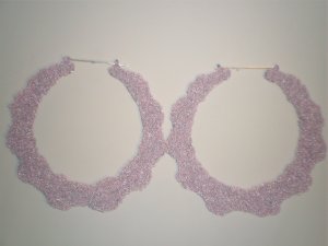 Ice Cream Bamboo Earrings Kunzite (light pink, light purple color)