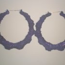 Ice Cream Bamboo Hoop Earrings Grape Purple