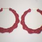 Ice Cream Bamboo Hoop Earrings Cherry Red