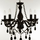 5 Light Black Crystal Chandelier