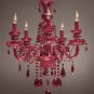 5 Light Red Crystal Chandelier 30x24   FREE SHIPPING