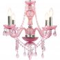 NEW Colored Crystal Chandelier ~ PINK~ SHabby Chic Wedding Lighting