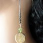 Meinwen - silver, copper, Afghanistan jade, natural peridot earrings