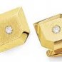 Mens diamond gold cuff links