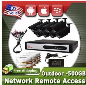 KARE 8 CH CCTV Security Surveillance DVR Outdoor Day Night IR Camera System 500GB