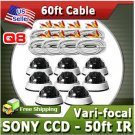 Kare Indoor Vari-focal 4-9mm Security Surveillance IR Camera w/ SONY CCD + 60FT Cable - 8 Pack
