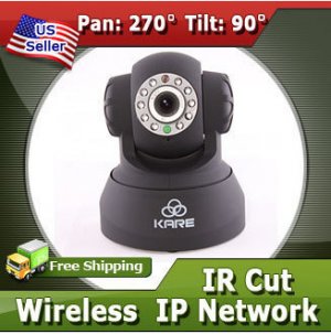Wireless WiFi IP Internet Pan Tilt Camera Two-way Audio IR Cut View via Mobile
