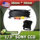 36x36mm Security Surveillance Video Audio Camera w/ SONY CCD 420TVL + 60ft Cable
