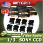 KARE Lot 8 Mini Spy Security Video Audio Camera w/ SONY CCD 420TVL+60ft Cable
