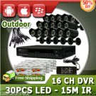KARE CCTV Outdoor 30PCS LED IR Security Camera 16CH Surveillance DVR System 1TB