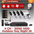 Kare 4 CH Security Camera System 500GB HDD with 4 Day Night Cameras and H.264 3G Remote Access DVR