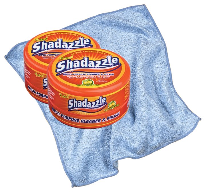 Shadazzle 90022 2 MultiPurpose Cleaner & Polisher Tubs + Polishing Cloth
