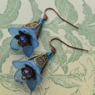 Flower Earrings - Blue