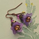 Flower Earrings - Purple