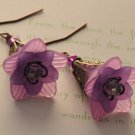 Vintage Flower Earrings - Purple