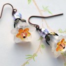 Fairy Flower Drop Earrings-White