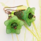 St Patty's Day Flower Earrings - Celtic Green