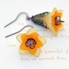 Handmade Vintage Flower earrings - Orange