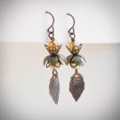 Vintage Flower Leaf Earrings
