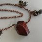 Handmade Red Tiger's Eye Gemstone and Pyrite Necklace
