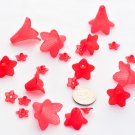 Red Flower Bead Mixed Sizes Pack of 24