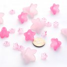 Pink Acrylic Flower Bead Mixed Sizes Pack of 24