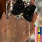 Iced Hello Kitty Black Bow Style Bling Crystal Pearl Verizon Sprint Iphone 4S 4g 4gs Clear Back Case