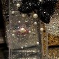 Iced Hello Kitty Black Bow Style Bling Crystal Pearl Verizon Sprint Iphone 4S 4g 4gs Clear Back Case