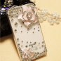 Verizon Sprint Iphone 4 4S Clear Back Case Iced Out Bling Bling 3D Pink Rose