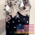 Iced Out Hello Kitty Bow Heart Style Bling Bling Crystal Apple Iphone 4 4g Black Back Case