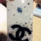 Iphone 4s 4 Bling Coco Black logo Clear Crystal White Pearl case cover Verizon4
