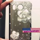 New HTC Inspire 4G Bling Phone White Flower Crystal Diamond Hard Back Case 3D