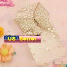 iphone 4s Bling Crystal White Pearl Butterfly Bow Clear Back Case Verizon 4 At&t