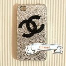New 3D Iphone 4s 4 Bling Crystal Black CoCo Logo White Hard back case Verizon 4