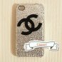 New 3D Iphone 4s 4 Bling Crystal Black CoCo Logo White Hard back case Verizon 4