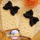 3D Iphone 4s 4g 4 Bling Crystal big Bow White Pearl  Hard Case Verizon4 at&t