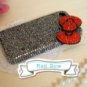 3D Iphone 4s 4g 4 Bling Crystal Red Bow Hard Case Verizon4 at&t