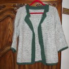 wool sweater jacket gray crocheted