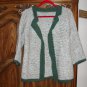 wool sweater jacket gray crocheted