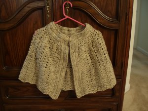 Handmade cape shawl capelet crocheted wool
