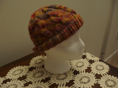 Hat knit child's autumn colors